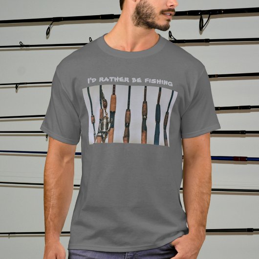 T-shirt Je préférerais être des bâtons de pêche et des bob