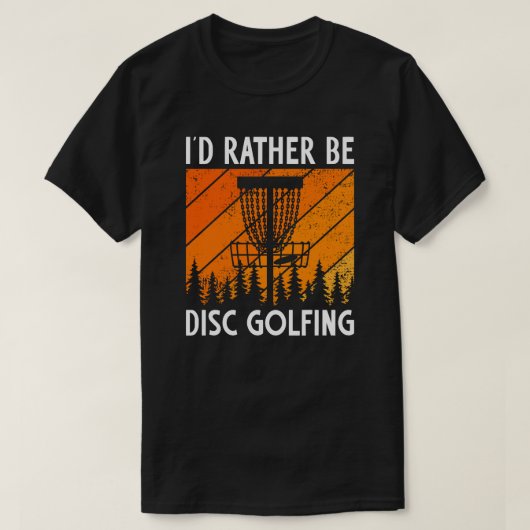 T-shirt Je préférerais être Disc Golfing Retro Disc Golf (Design devant)