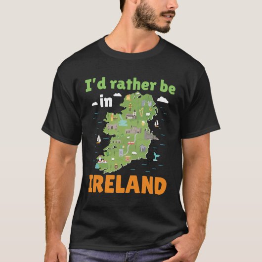 T-shirt Je préférerais être en Irlande (Devant)