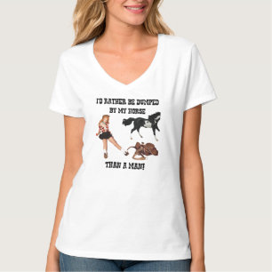 T-shirt Je préférerais être jetée par mon cheval plut