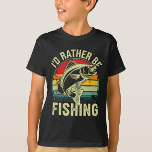 T-shirt Je préférerais être Pêche Retro Vintage Fisher