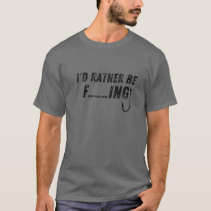 T-shirt Je Préférerais Être Pêcher Drôle Pêcheur Cadeau Vi