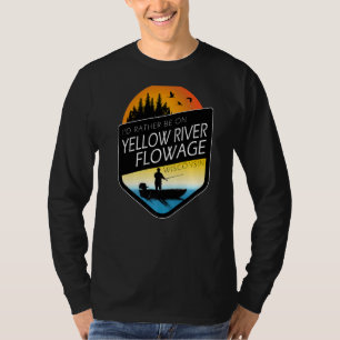 T-shirt Je préférerais être sur la rivière Jaune Fleur Wis