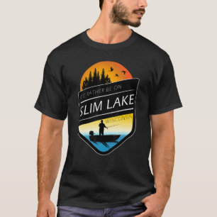 T-shirt Je préférerais être sur le lac Slim dans le Wiscon