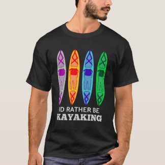 T-shirt Je Préférerais Faire Du Kayak Hommes Femmes Et Enf