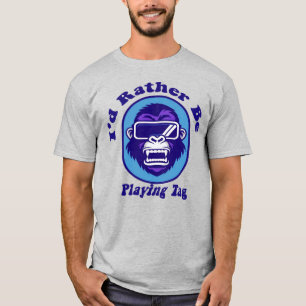 T-shirt Je préférerais jouer à Tag Gorilla Monke VR Gamer
