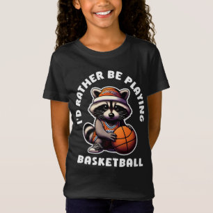 T-Shirt Je préférerais jouer au basket-ball Cadeau de rato