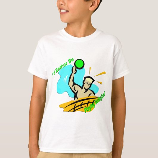 T-shirt Je Préférerais Jouer Au Volley (Devant)