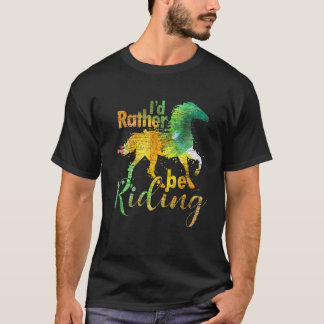 T-shirt Je préférerais monter drôle équitation animal à ch