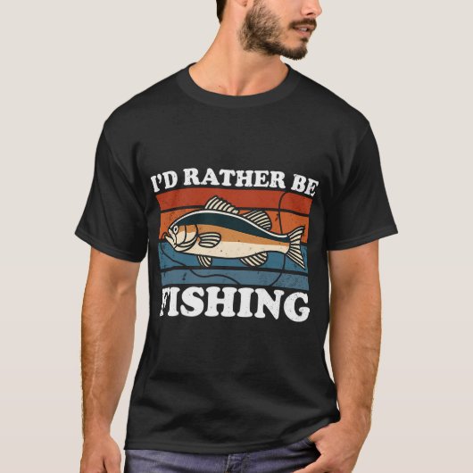 T-shirt Je préférerais pêcher (Devant)