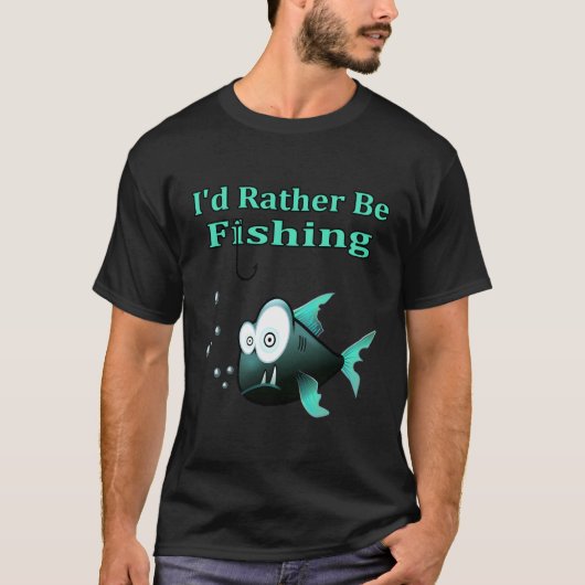 T-shirt Je Préférerais Pêcher (Devant)
