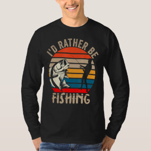 T-shirt Je Préférerais Pêcher À L'Extérieur Poisson Couché
