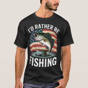 T-shirt Je préférerais pêcher - Conception de poisson bass