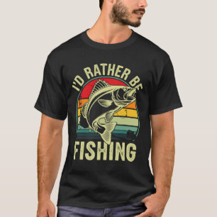 T-shirt Je préférerais pêcher rétro vintage pêcheur en ple