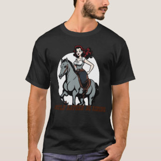 T-shirt Je Préférerais Rider les années 50 Girl Riding a H