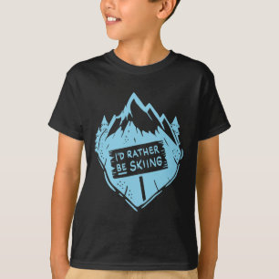 T-shirt Je préférerais skier Citation Skieur Drôle de ski