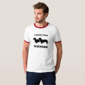 T-shirt Je prends deux saucisses (Devant entier)