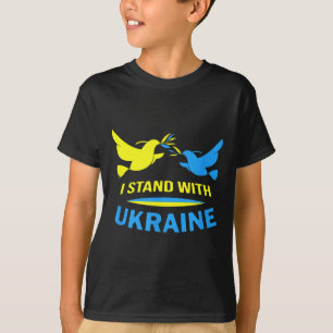 T-shirt Je Prends Position Avec L'Ukraine Ukrainienne Paix
