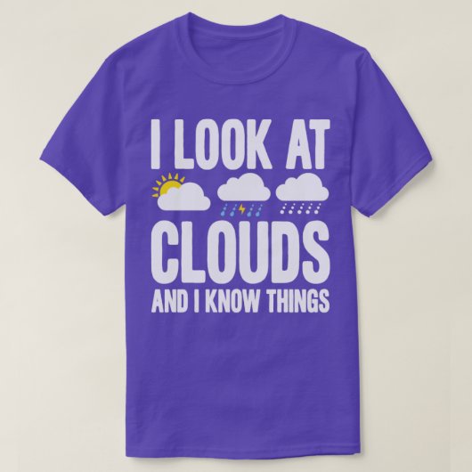 T-shirt Je Regarde Les Nuages Et Je Connais Des Choses Drô (Design devant)