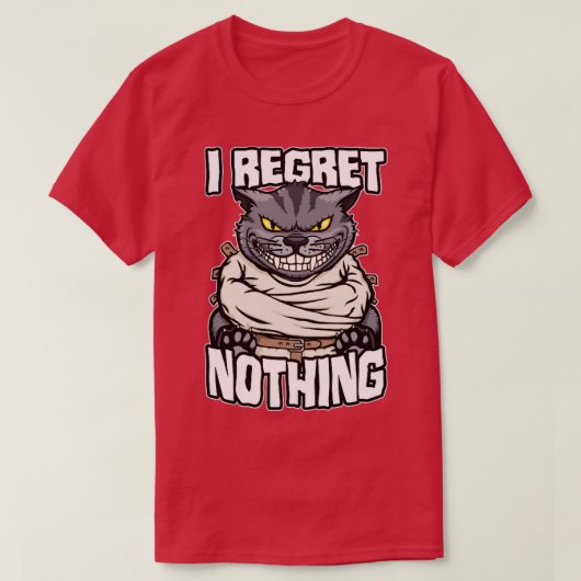 T-shirt Je Regrette Rien Crazy Chat Lady Funny Mad Chats L (Design devant)