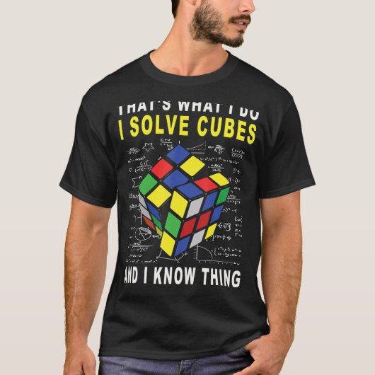 T-shirt je résolve des cubes et je sais quelque chose, Puz (Devant)