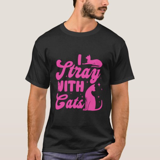 T-shirt Je Reste Avec Des Chats (Devant)