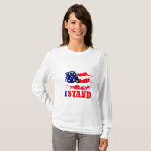 T-shirt JE RESTE LE Drapeau Américain (Devant entier)