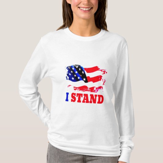 T-shirt JE RESTE LE Drapeau Américain (Devant)