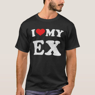 T-shirt Je Rouge Coeur Mon Ex Femme Mari Tenue J'Aime Mon