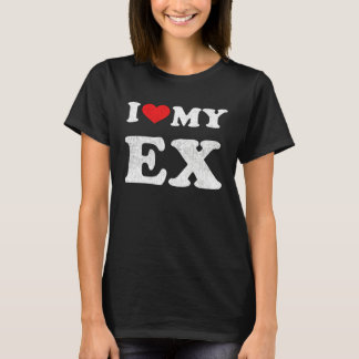 T-shirt Je Rouge Coeur Mon Ex Femme Mari Tenue J'Aime Mon