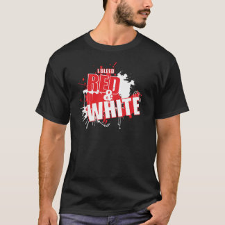 T-shirt Je saigne la grunge rouge et blanche