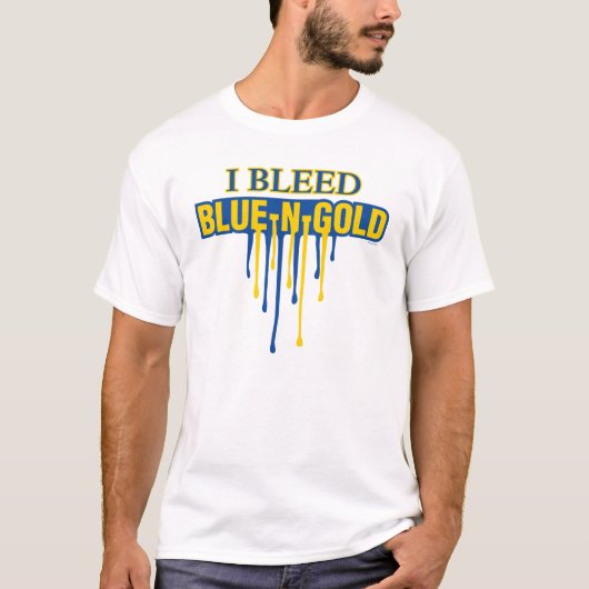 T-shirt Je saigne le bleu et l'or (Devant)