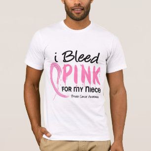 T-shirt Je saigne le rose pour mon cancer du sein de nièc