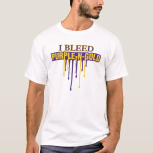 T-shirt Je saigne violet et or