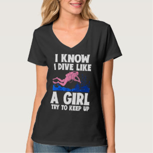 T-shirt Je Sais Que Je Plonge Comme Une Fille Essaie De Co