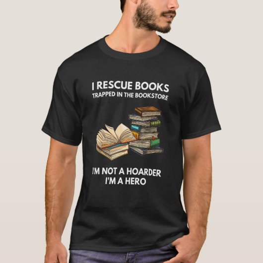 T-shirt Je Secourt Books Reader Bookworm Dire Humour (Devant)