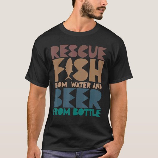 T-shirt Je Secourt du poisson de l'eau et de la bière de b (Devant)