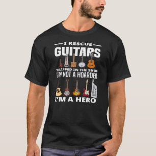 T-shirt Je Secourt Guitares Guitare Hoarder Guitare Collec