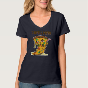 T-shirt Je Sens Pizza Drôle Halloween Kawaii Zombie Alimen