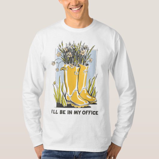 T-shirt Je serai dans mon bureau Garden Wellington Boots (Devant)