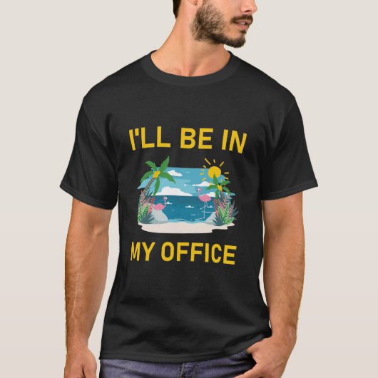 T-shirt Je serai dans mon bureau - Surfing Funny Surfer (Devant)