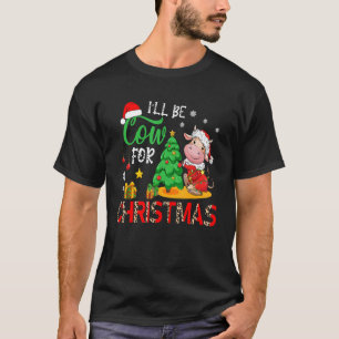 T-shirt Je serai vache pour Noël Santa Vache Arbre de Noël