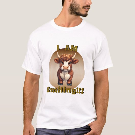 T-shirt Je Souriais Vache Highland (Devant)