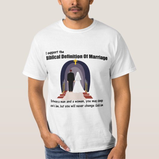 T-shirt Je soutiens la définition biblique du mariage (Devant)