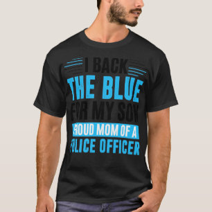 T-shirt Je soutiens le bleu pour mon fils fière maman d'un