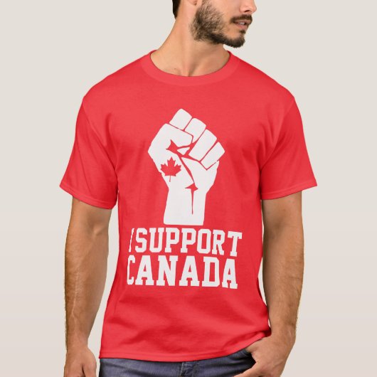 T-shirt Je soutiens le Canada - Fière Canadien (Devant)