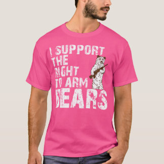 T-shirt Je Soutiens Le Droit À L'Arme Ours Amour Gun Drôle
