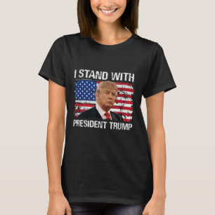 T-shirt Je soutiens le président Trump Drapeau américain T