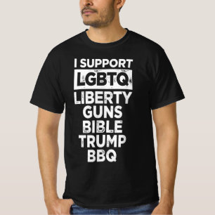 T-shirt Je soutiens LGBTQ Liberty BBQ Funny