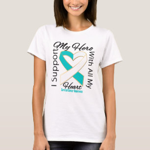 T-shirt Je soutiens mon héros - conscience de cancer du